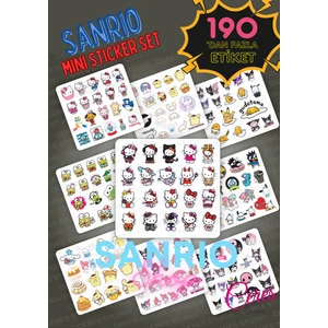 Ceres Studio Hello Kitty Kuromi 10 Sayfa 190 Adet Bullet Journal - Planner - Telefon - Laptop Mini Sticker Seti