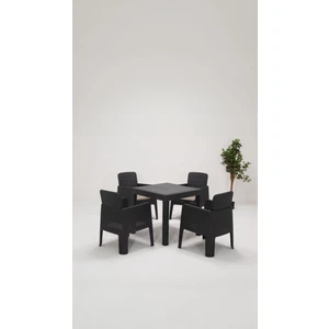 Apex 80 x 80 4 Kişilik Minderli Bahçe&balkon&teras Mobilyası – Antrasit