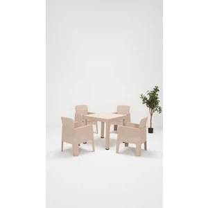 Apex 80 x 80 Minderli Bahçe&balkon&teras Mobilyası – Cappucino