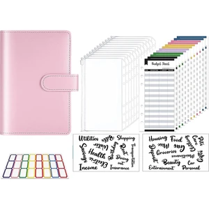 Bütçe Nakit Zarfı, Bütçe Dosyası, Fermuarlı Zarf ve Gider Bütçe Beyanı, Para Tasarrufu Düzenleyicisi (Pembe) (Yurt Dışından)