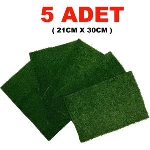 Satin Halı Yapay Çim Halı 7mm A4 Büyüklüğünde 21X30 cm 5 Adet