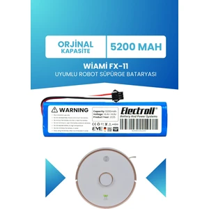 Wiami Fx-11 Plus Uyumlu Batarya (ORJİNAL KAPASİTE) 5200mah Pil Robot Süpürge Batarya Değişimi