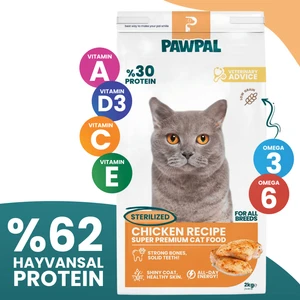 Tavuklu Süper Premium Kısırlaştırılmış Kedi Maması 2 kg - Düşük Tahıllı