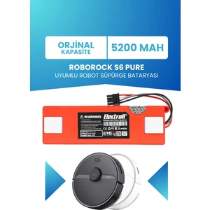 Roborock S6 Pure Uyumlu Batarya (ORJİNAL KAPASİTE) 5200mah Pil Robot Süpürge Batarya Değişimi