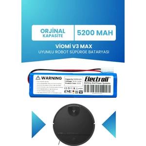 Viomi V3 Max Uyumlu Batarya (ORJİNAL KAPASİTE) 5200mah Pil Robot Süpürge Bataryası V-RVCLM27B