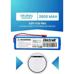 Ilife V3s Pro Uyumlu Batarya (ORJİNAL KAPASİTE) 2600mah Pil Robot Süpürge Bataryası Değişimi