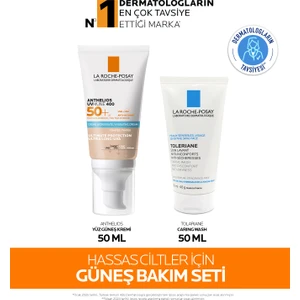 La Roche-Posay Hassas Ciltiler Için Güneş Bakım Seti: Anthelios Renkli Yüz Güneş Kremi & Toleriane Temizleme Jeli