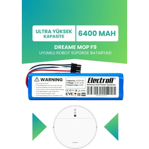 Dreame Mop F9 Uyumlu Batarya (ULTRA YÜKSEK KAPASİTE) 6400mah Robot Süpürge Bataryası Değişimi