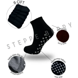 Steppe Berry 6'lı Kadın Pilates Yoga Çorabı
