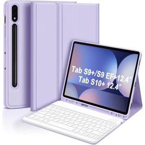 TEKNETSTORE Samsung Galaxy Tab S9 Fe Plus 12.4" Q Türkçe Klavyeli Kılıf Kalem Bölmeli Bluetooth Özellikli Stand