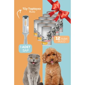 Grimor Life Tüy Toplayıcı Rulo Yapışkanlı 12 Li Yedek Rulo (Kedi - Köpek Tüy Toplayıcı)