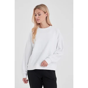Kadın Rhona Beyaz Bisiklet Yaka Regular Fit 3 Iplik Sweatshirt