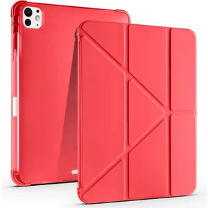 iPad Pro 11 M4 2024 Yatay ve Dikey Standlı Antişok Köşe Korumalı Kalemlikli Origami Slikon Kılıf A2836 A2837