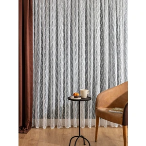 Kullanıma Hazır Petek Üstü Ekru Renk Baklava Desen (1x2) Seyrek Pile Tül Perde