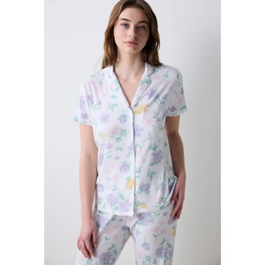 Love More Gömlek Pantolon Çok Renkli Pijama Takımı