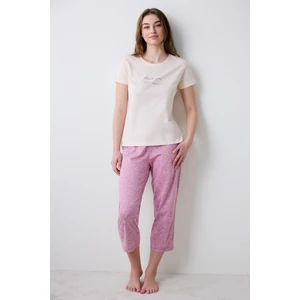 Pamuklu Roses Kapri Çok Renkli Pijama Takımı