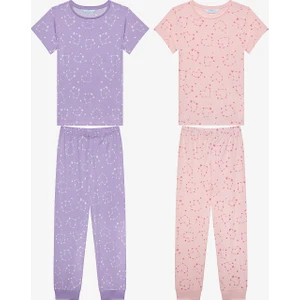 Kız Çocuk Heart Star 2li Çok Renkli Pijama Takımı