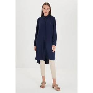 Gizli Düğme Detaylı Tunik Lacivert T-0767