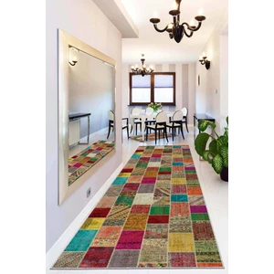 Renkli Kaymaz Patchwork Kesme Rulo Özel Ölçülü Yolluk AR320