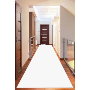 Viva Home Beyaz Kaymaz Taban Sade Kesme Rulo Özel Ölçülü Yolluk AR584