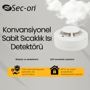 Sec-On EA-323-2 Konvansiyonel Sabit Isı Dedektörü - Endüstriyel Yangın Sensörü