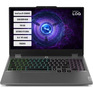 Loq 15IAX9 83GS00PCTR Intel Core I5-12600HX 12GB Ddr5 1tb SSD RTX3050-6GB 95W 15.6" IPS 144HZ Freedos Taşınabilir Bilgisayar
