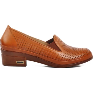 Taba  Deri Kadın Klasik Ayakkabı Z230 Z