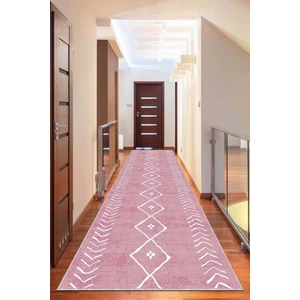 Viva Home Pembe Kaymaz Moroccan Kesme Rulo Özel Ölçülü Yolluk AR385