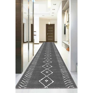 Viva Home Gri Kaymaz Moroccan Kesme Rulo Halı Özel Ölçülü Yolluk AR316