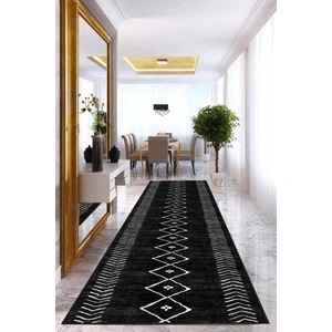 Viva Home Siyah Kaymaz Moroccan Kesme Rulo Özel Ölçülü Yolluk AR315