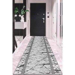 Viva Home Gri Kaymaz Çerçeveli Kesme Rulo Özel Ölçülü Yolluk AR963