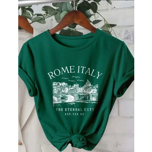 Rome Italy Desen Baskılı Basic T-Shirt