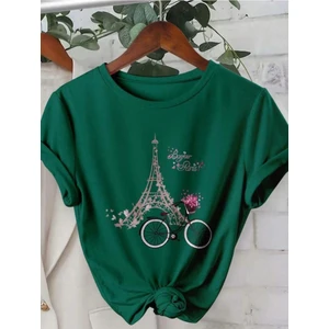 Eyfel Kulesi Baskılı Basic T-Shirt