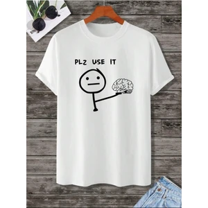 Plz Use It Detaylı Basic T-Shirt