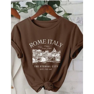 Rome Italy Desen Baskılı Basic T-Shirt