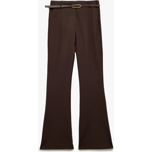 Kemerli Slim Fit Ispanyol Paça Kumaş Pantolon