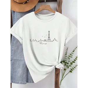 Rome Desen Baskılı Basic T-Shirt