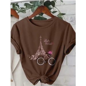 Eyfel Kulesi Baskılı Basic T-Shirt