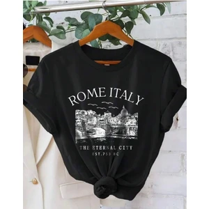 Rome Italy Desen Baskılı Basic T-Shirt