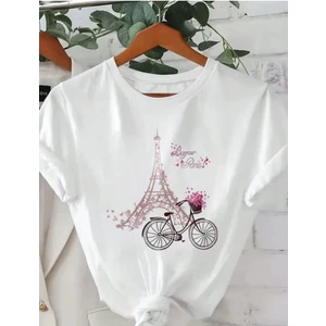 Eyfel Kulesi Baskılı Basic T-Shirt