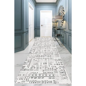 Viva Home Açık Gri Kaymaz Etnik Kesme Rulo Özel Ölçülü Yolluk AR1375