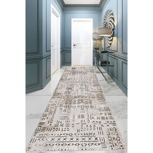 Viva Home Bej Kaymaz Etnik Kesme Rulo Özel Ölçülü Yolluk AR1369