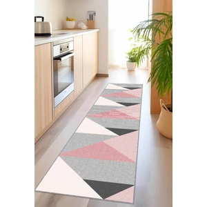 Pembe Kaymaz Geometrik Kesme Rulo Özel Ölçülü Yolluk AR1332