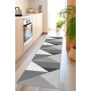 Gri Kaymaz Geometrik Kesme Rulo Özel Ölçülü Yolluk AR1334