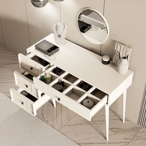 Rose Aynalı (Ahşap Ayaklı)MDF PROFİL ÇERÇEVELİ 4 Çekmeceli 120  cm  Makyaj Masası