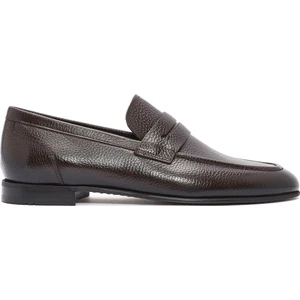 Erkek Kahverengi Deri Klasik Loafer 25SFD6018FT