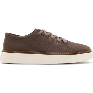 Erkek Vizon Bağcıklı Kalın Tabanlı Süet Deri Sneaker 25SFD632010