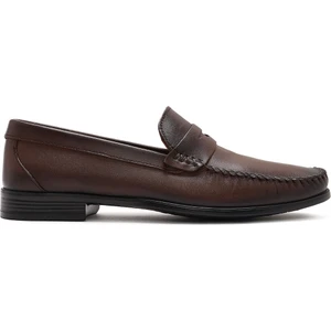 Erkek Kahverengi Deri Casual Loafer 25SFD754118