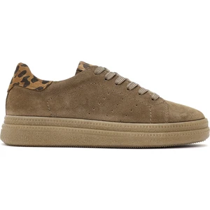 Kadın Taba Bağcıklı Süet Deri Sneaker 25SFD510710