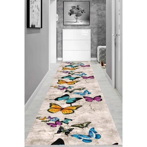 Renkli Kaymaz Kelebekli Kesme Rulo Özel Ölçülü Yolluk AR1170